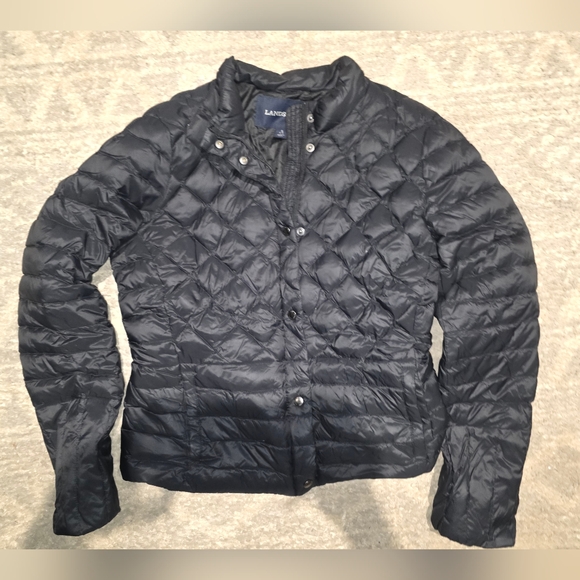 Lands' End Navy Quilted Puffer Jacket - Picture 1 of 3
